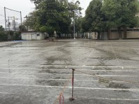 本日7時時点の校庭の様子