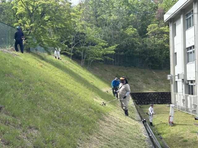 保護者による草刈り