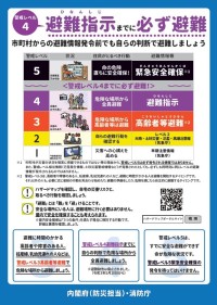 新たな避難情報に関するチラシ「気象庁HPより」